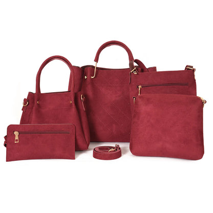 5 PC MEHROON BAGS