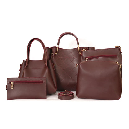 5 PC CHOC DARK BROWN BAG SET