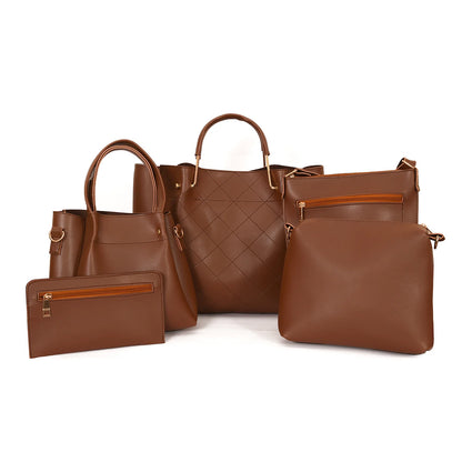 5 PC BROWN BAG SET