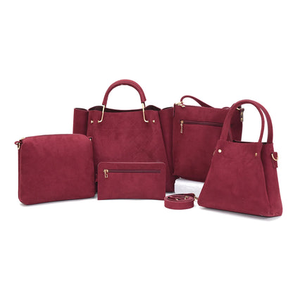 5 PC MEHROON BAGS