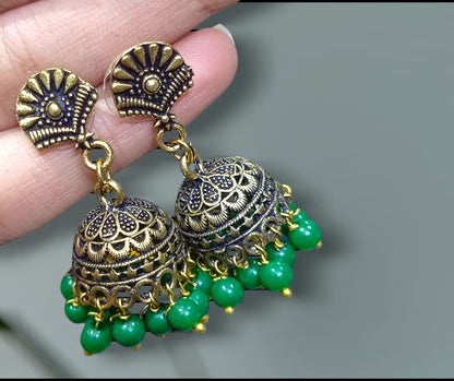 J02_Premimun Golden Maroon Jhumka