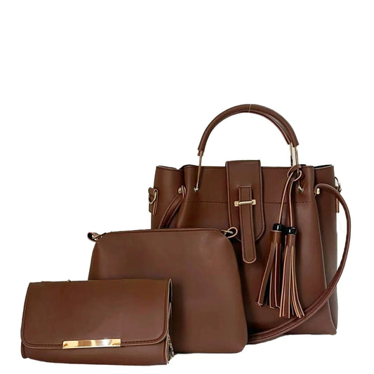 BROWN 3 PC BAGS