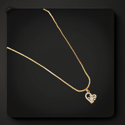 PG03_Golden Flower Heart Pendant (Necklace)