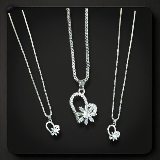 PS03_Silver Flower Heart Pendant (Necklace)