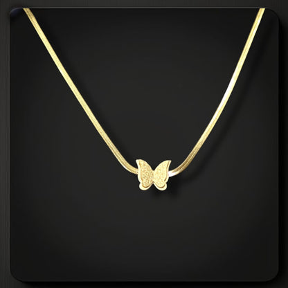 PG10_Golden Butterfly Snake Chain Necklace